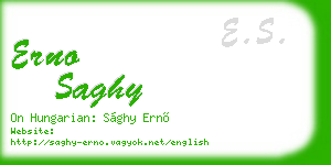 erno saghy business card